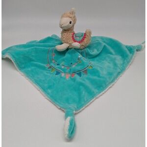 Mary Meyer Llama Alpaca Knotted Fleece Plush Baby Security Blanket Lovey Teal